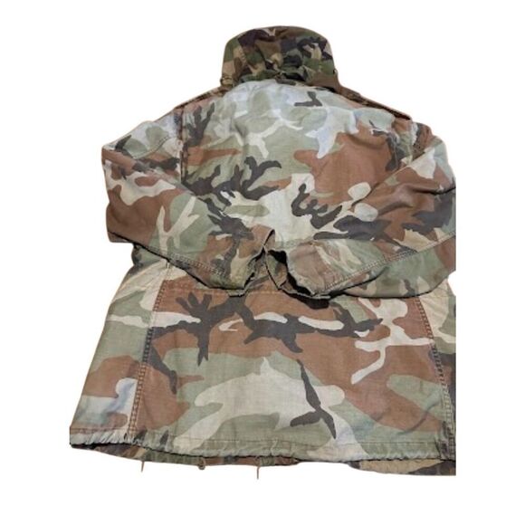 VTG Military Jacket Mens Large Camo M65 Field Coat Cold Weather M81 Woodland R - Picture 3 of 9